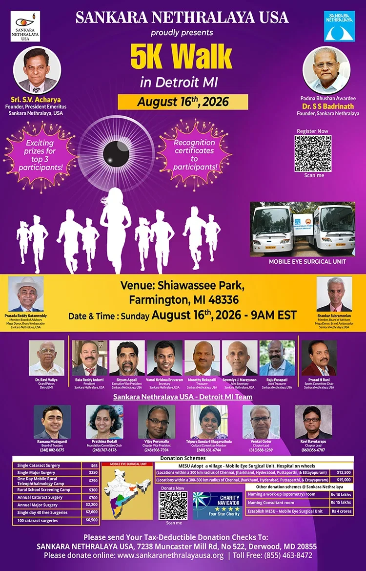 Sankara Nethralaya USA – 5K Walk 2026