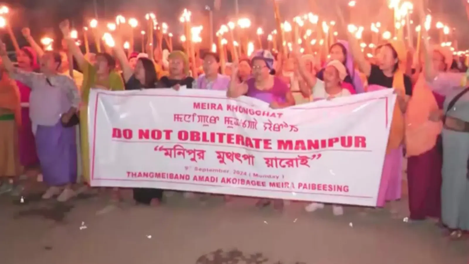 Torchlight Protest in Imphal.. Women Raise Voice Against Illegal Migration!