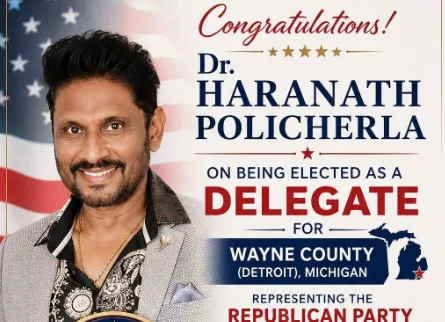 మిచిగన్లో డా. హరనాథ్ పోలిచెర్లకు కీలక బాధ్యత.. వేన్ కౌంటీ కన్వెన్షన్కు ప్రెసింక్ట్ డెలిగేట్గా ఎన్నిక