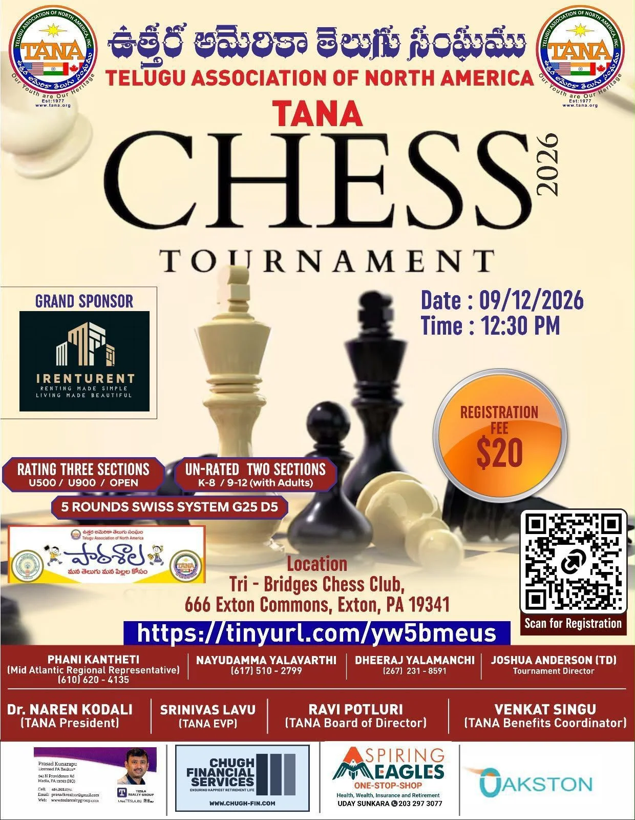 ♟️ TANA Mid-Atlantic 2026 Chess Tournament