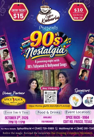 90s Nostalgia: A Jamming Night Celebrating Bollywood & Tollywood Classics