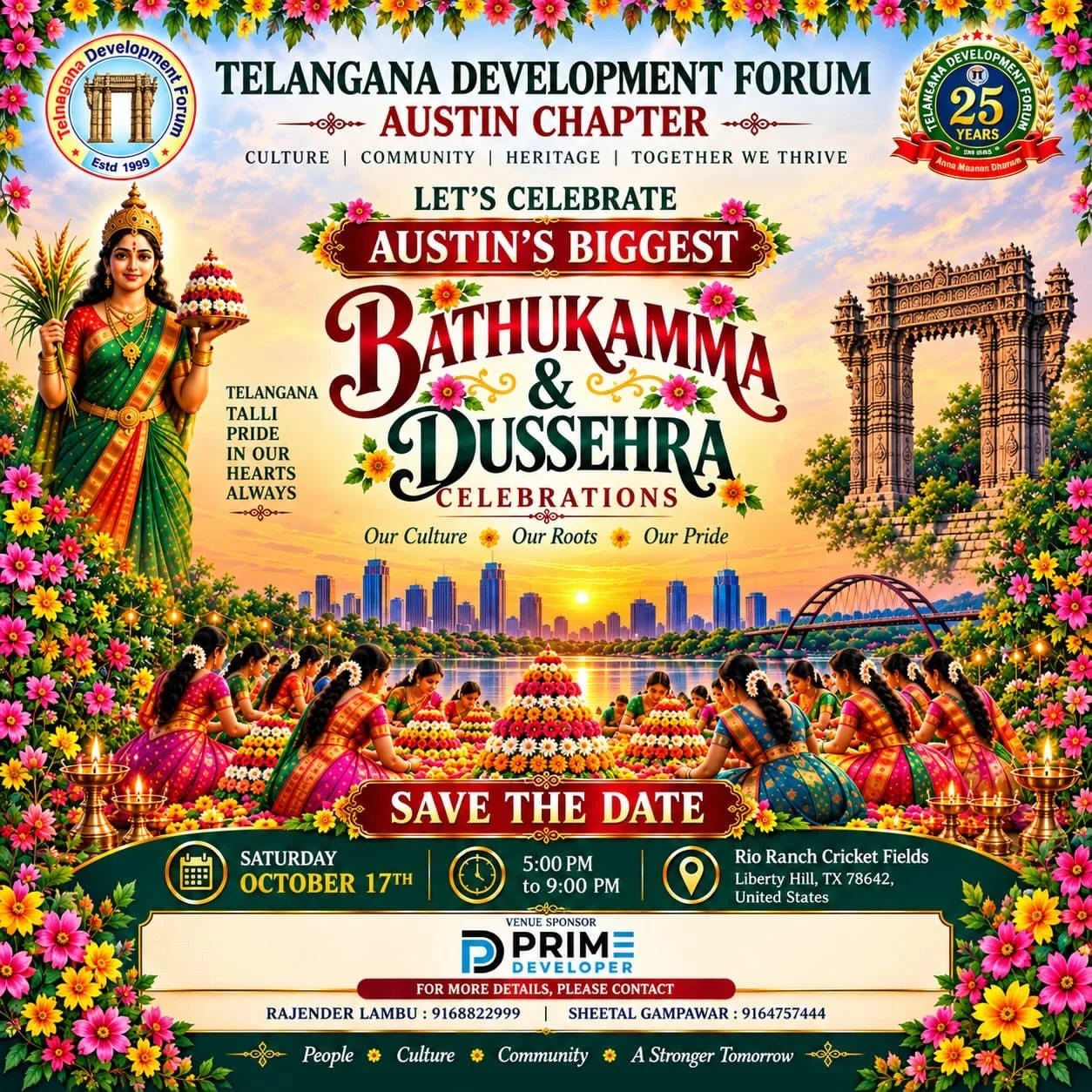 TDF Austin Chapter Bathukamma & Dussehra Celebrations